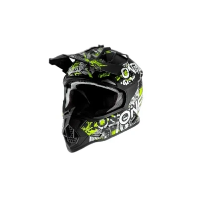 Afbeelding van O&#039;NEAL Motocross Helm Kinderen MX Enduro ABS shell, veiligheidsnorm ECE 22.05, ventilatiegaten voor optimale ventilatie &amp; koeling 2SRS Attack Jeugd Zwart Neon Geel Maat M