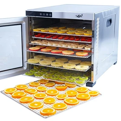 Afbeelding van Vita5 Nobel Pro 10 Voedseldroger Dehydrator Laags XXL Droogoven RVS 24 Uurs Timer Led bedieningspaneel 1000 Watt