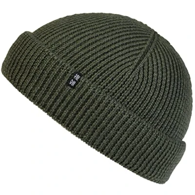 Afbeelding van Enter the Complex® Fisherman Beanie, 100% merinowol, trawler muts, troyer, ribgebreid, dames en heren, olijfgroen, One size