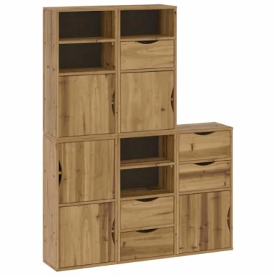 Afbeelding van vidaXL Bijzetkasten 5 st &quot;ODDA&quot; 40x24x79 cm massief grenenhout