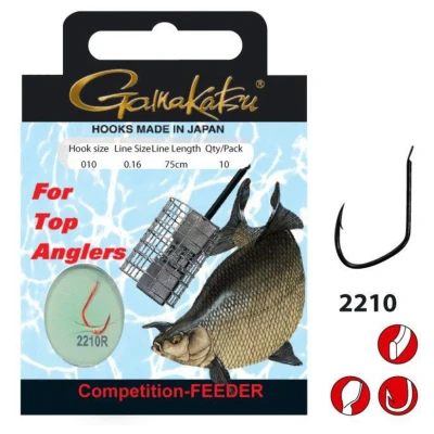 Afbeelding van Gamakatsu Booklet Br.Feeder 2210r #10 0.18mm 75cm Vishaak