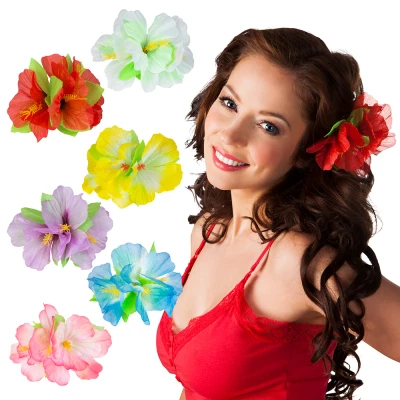 Afbeelding van Boland Haaraccessoire Hibiscus assorti Haarclip Volwassenen Hawaii Hula Themafeest Carnaval
