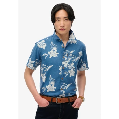 Afbeelding van Superdry Vintage LOOM Short Sleeve Overhemd, Heren, Maat: XXL, Chrissy indigo rinse
