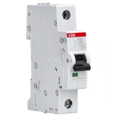 Afbeelding van Abb s201 installatieautomaat 1p c karakteristiek 20a iec en 60898 1 6 ka iec60947 2 10 module breedte 17 5mm 2cds251001r0204