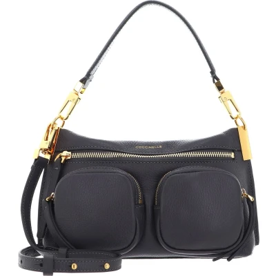 Afbeelding van COCCINELLE Leren Handtas Schoudertas Hyle Handbag Grained Leather Ardesia Grijs