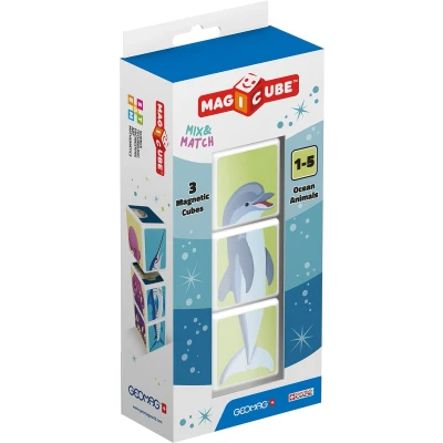 Afbeelding van Geomag Magicube 113, zeedieren, bouwdoos, educatief speelgoed, 8 magneetdobbelstenen