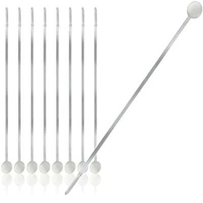 Afbeelding van COM FOUR® 8 spiesen van roestvrij staal, 37,5 cm lange grillspies fixeert uw lekkernijen (37,5 08 stuks)