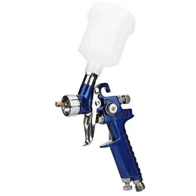 Afbeelding van Airbrush HVLP Gravity Feed Touch Up Spuitpistool, Draagbare Mini Air Brush Spuitpistool met Compressor Kit Single Action Schilderen Kits voor Auto Art Hobby Taart(0.8mm)