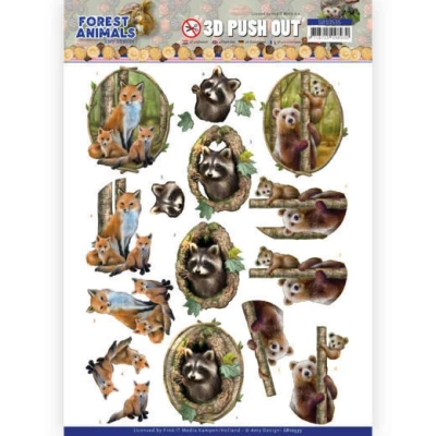 Afbeelding van Fox Forest Animals 3D Push Out Sheet