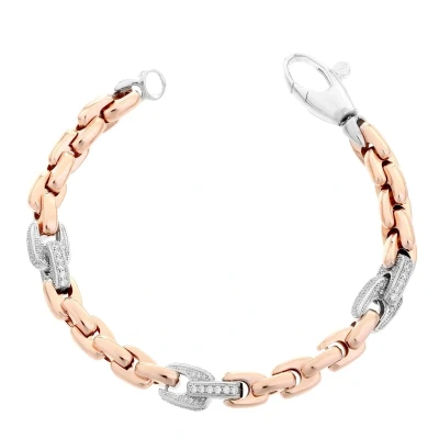 Afbeelding van Orphelia ZA 7158 Armband rosé square links 925 Zilver 20 cm