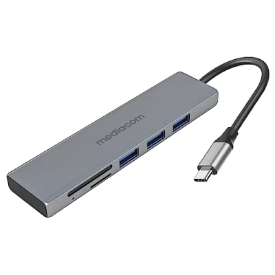 Afbeelding van Mediacom MD C302 interface hub USB 3.2 Gen 1 (3.1 1) Type A Aluminium