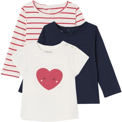 Afbeelding van Vertbaudet Set van 3 Basics T shirts met lange mouwen
