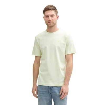 Afbeelding van TOM Tailor Tshirt basic, Heren, Maat: XL, Lime cream green white stripe