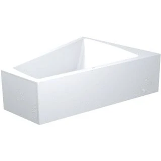 Afbeelding van Duravit Paiova bad acryl afgeschuind 180x140x46cm rechts met aangevormd paneel en frame wit