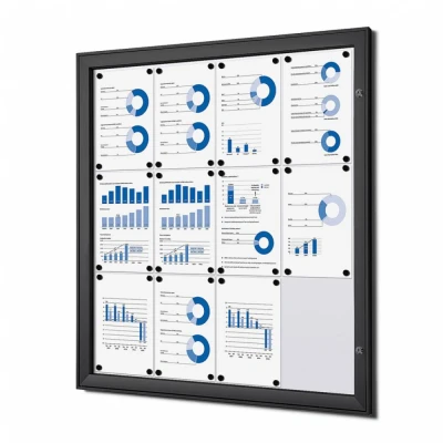 Afbeelding van Vergrendelbaar Notitiebord Indoor Zwart 12x A4