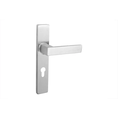 Afbeelding van Lavuzo deurkruk Imperio RVS met rechthoekig schild PC72 Per set