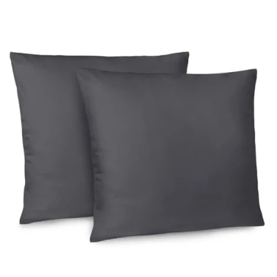 Afbeelding van Dreamzie Kussensloop 80 x cm, Set van 2 Kussenslopen, Donkergrijs met Ritssluiting, Microvezel, Zacht,