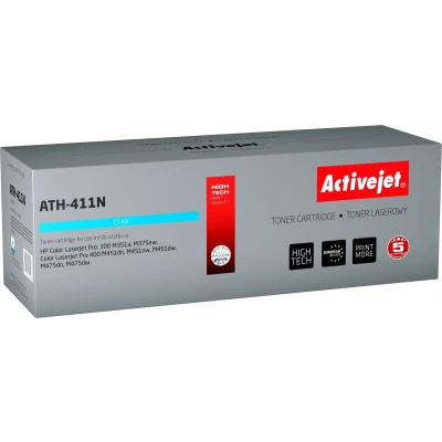 Afbeelding van ActiveJet AT 411N toner voor HP printer; 305A CE411A vervanging; Opperste; 2600 pagina&#039;s; cyaan.