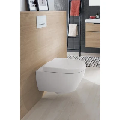 Afbeelding van Villeroy en boch subway 2 0 diepspoelcloset zonder spoelrand wandhangend met antibac wit alpin ceramicplus 5614r0t2