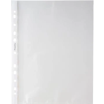 Afbeelding van Pergamy geperforeerde showtas, ft A4, 11 gaatsperforatie, gekorrelde PP van 50 micron, pak 100 stuks showtassen