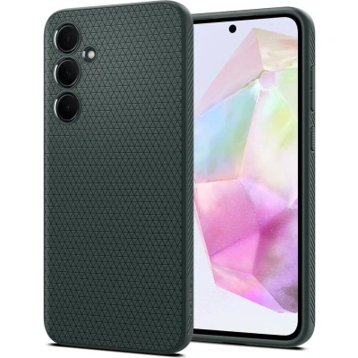 Afbeelding van Samsung Galaxy A35 Hoesje Siliconen en TPU (zacht) Spigen Softcase/Backcover Groen Telefoonhoesje Shockproof/Valbescherming
