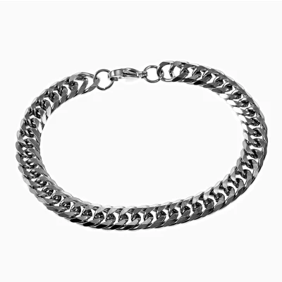 Afbeelding van 22cm x 9mm Cubaanse Armband Unisex Stalen Zilverkleur Schakelarmband