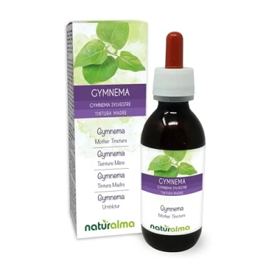 Afbeelding van Gymnema (Gymnema sylvestre of Marsdenia sylvestris) bladeren Alcoholvrije moedertinctuur Naturalma Vloeibaar extract druppels 120 ml Voedingssupplement Veganistisch