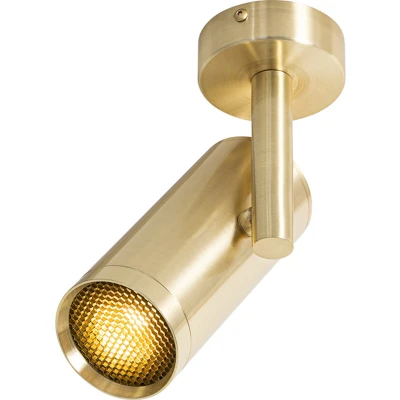 Afbeelding van QAZQA scopio Design Wand en Plafondspot Spotje Opbouwspot 1 lichts L 8 cm Goud Woonkamer Slaapkamer Keuken