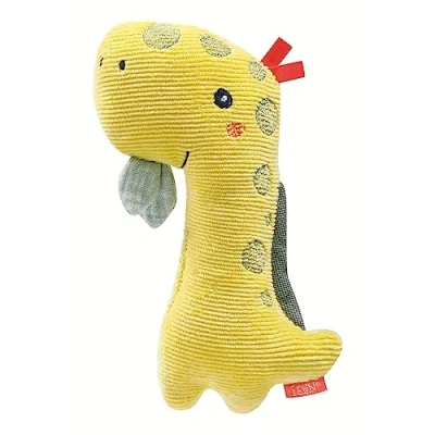 Afbeelding van Fehn 051094 Stabgreifling Dino Kuscheltier Greifling zum Rasseln, Quietschen, Fühlen, Spielen ein treuer Begleiter für Babys und Kleinkinder ab 0+ Monaten