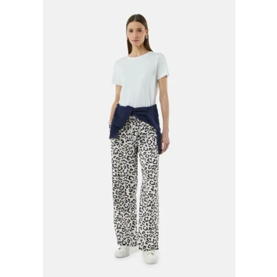 Afbeelding van comma casual identity wide leg regular waist broek ecru