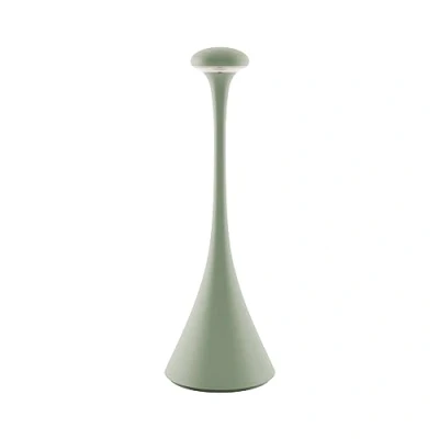Afbeelding van SIGOR Nudrop dimbare led tafellamp op batterijen, voor binnen en buiten, IP54 spatwaterdicht, hoogte 29,2 cm, oplaadbaar met Easy Connect, 12 uur lichtduur, saliegroen