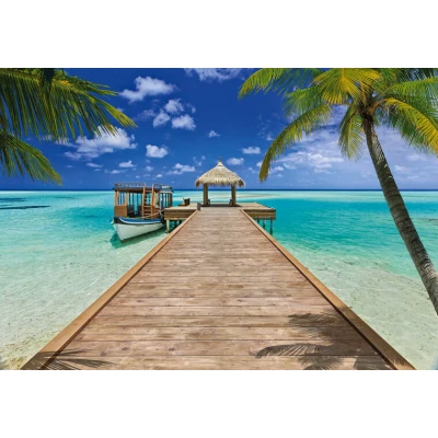 Afbeelding van Komar Fotobehang Beach Resort 368x254 cm (breedte x hoogte), inclusief pasta (set)