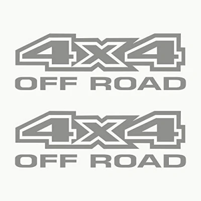 Afbeelding van Autodomy Offroad stickers, 4 x 4, offroad, 2 stuks voor auto, zilver