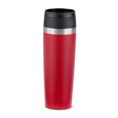 Afbeelding van Emsa Travel Mug N2023750 Thermosbeker 500 ml, 6 uur warm + 12 koud, 100% dicht, gemakkelijk openen en sluiten, koffiemok, poedercoating, donkerrood