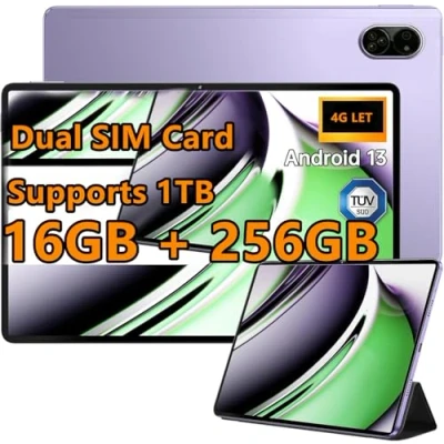 Afbeelding van 10,1 inch Android tablet 16 GB + 256 GB, Octa Core, 1TB TF Extend, 2,5GHz, Dual SIM kaart, 8MP 13MP camera, 4G LTE, WiFi, Type C (paars)