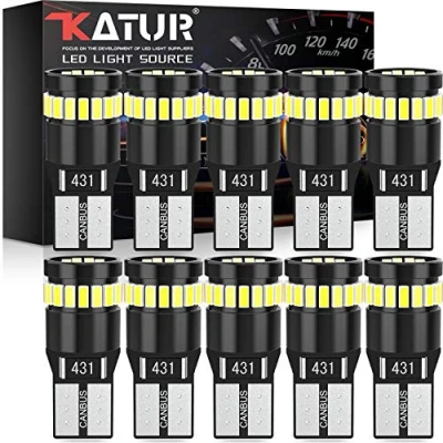 Afbeelding van KATUR 194 LED Gloeilamp 6000K Wit Super Helder 168 2825 W5W T10 Wedge 24 SMD 3014 Chipsets Vervangingslampen CANBUS Foutvrij voor Auto Dome Kaart Deur Hoffelijkheid Kentekenplaat Lichten (10 stuks, Wit)