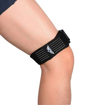 Afbeelding van SupreGear IT Bandriem voor Knie, Verstelbare Comfortabele Lliotibiale Bandomslag Ademende ITB Riem met Extra Compressie Iliotibiale Bandsyndroom, Zwart