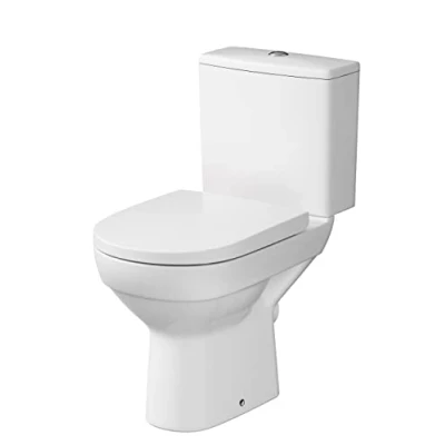 Afbeelding van CERSANIT staande wc met spoelbak compleet, toiletten toiletbril van duroplast softclosemechanisme, pot horizontale afvoer, 36,5 cm breed, toilet keramiek, kleur: wit