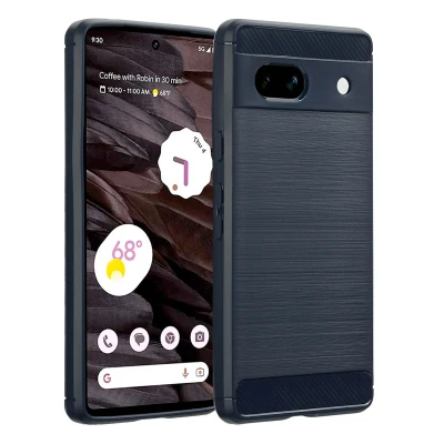 Afbeelding van Google Pixel 7a Hoesje Siliconen en TPU (zacht) imoshion Backcover/Softcase Donkerblauw Telefoonhoesje