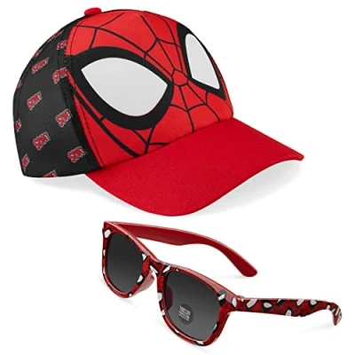 Afbeelding van Marvel Baseball Cap en Kinderzonnebril voor Jongens 100% UV bescherming Ademende Hoed Zomer Accessoires One Size Verstelbare Riem Spiderman Avengers Gifts (Rood/Zwart)