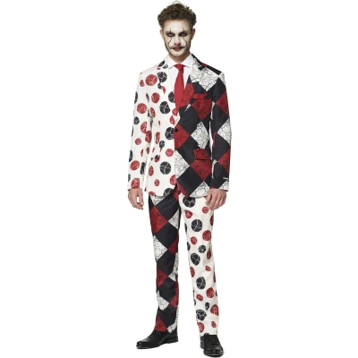 Afbeelding van Suitmeister Red Clown Heren Kostuum Meerkleurig Carnaval Maat L
