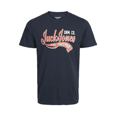 Afbeelding van Jack &amp; Jones Elogo TEE SS Oneck 2 COL Tshirt print, Heren, Maat: 3XL, Navy blazer