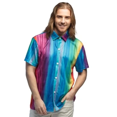 Afbeelding van Boland Shirt Relaxed (XL) Volwassenen Hippie Pride 70s Flower Power