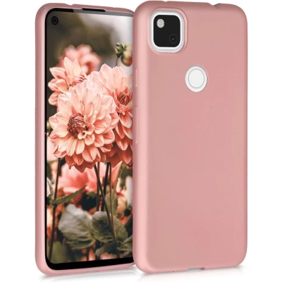 Afbeelding van kwmobile telefoonhoesje geschikt voor Google Pixel 4a Hoesje smartphone Back cover in metallic roségoud