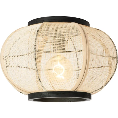 Afbeelding van QAZQA rob Oosterse Plafondlamp 1 lichts Ø 39 cm Naturel Woonkamer Slaapkamer Keuken