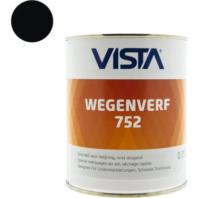Afbeelding van vista wegenverf 752 ral 9005 gitzwart 750 ml