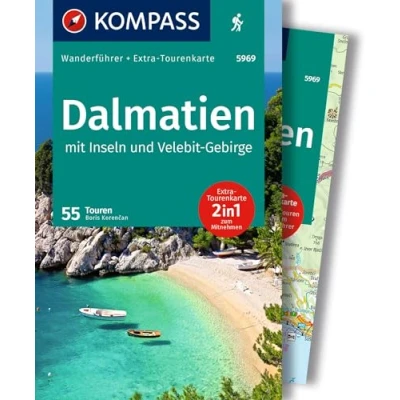 Afbeelding van KOMPASS Wanderführer Dalmatien mit Inseln, Velebit Gebirge und Plitvicer Seen, 55 Touren Extra Tourenkarte: GPS Daten zum Download: 5969