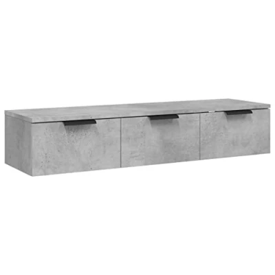 Afbeelding van Wandkast 102x30x20 cm bewerkt hout betongrijs