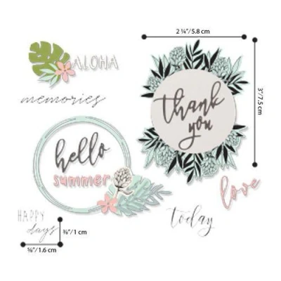 Afbeelding van Sizzix Framelits Die Set 13PK w/Stamps Detailed Tropics 663861 Sophie Guilar (04 2020)