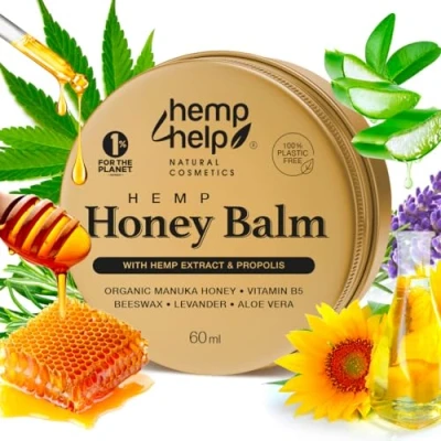 Afbeelding van Manuka honingzalf voor neurodermitis en eczeem, roos, propolis, bijenwas, aloë vera, dermatologisch aanbevolen, geneest droge, gebarsten huid, bezoek de Hemp Help Cometic Store
